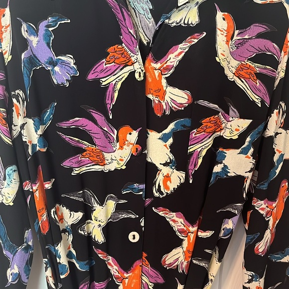 Maeve by Anthropology Long Sleeve Bird Dress Size 4 - Picture 4 of 7